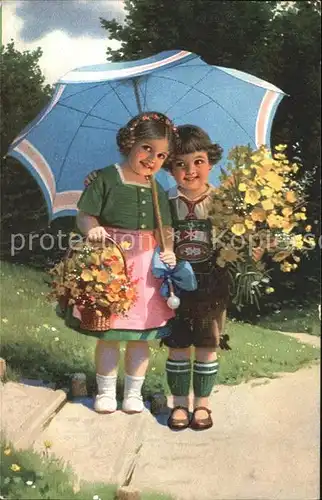 Kinder Child Enfants Regenschirm Blumen  Kat. Kinder