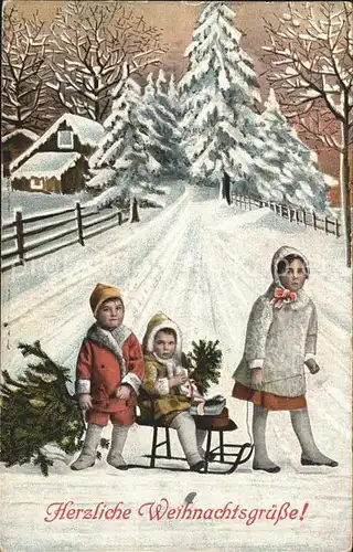 Schlitten Schnee Kinder Wintermode Weihnachten Kat. Sport