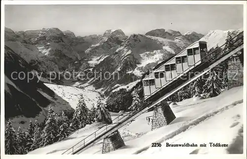 Zahnradbahn Braunwaldbahn Toedikette Kat. Bergbahn