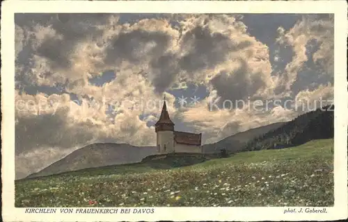 Foto Gaberell J. Nr. 5772 Kirchlein Frauenkirch Davos Kat. Fotografie