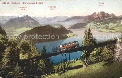 Zahnradbahn Rigibahn Schnurtobelbruecke Pilatus Buergenstock Kat. Bergbahn