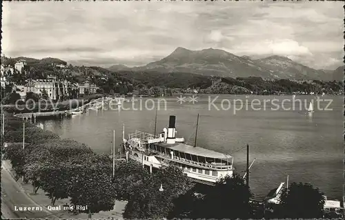 Dampfer Binnenschifffahrt Luzern Quai Rigi Kat. Schiffe