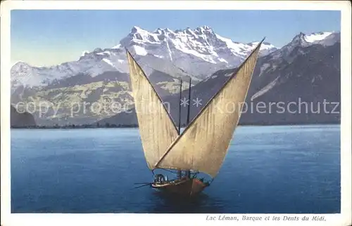 Segelboote Barque Lac Leman Dents du Midi Kat. Schiffe