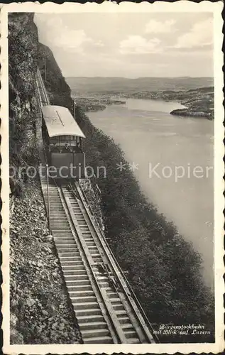 Zahnradbahn Buergenstockbahn Luzern Kat. Bergbahn