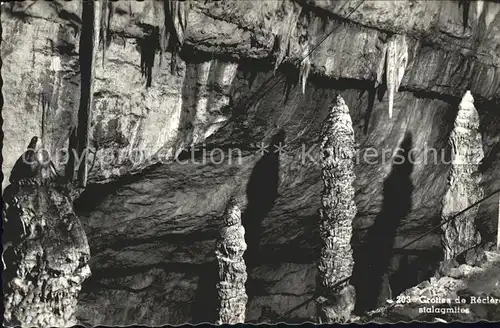 Hoehlen Caves Grottes Grottes de Reclere Stalagmites  Kat. Berge