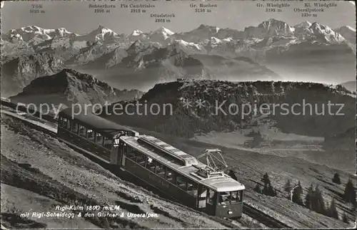 Zahnradbahn Rigi Kulm Rigi Scheidegg Glarner  und Urneralpen Kat. Bergbahn