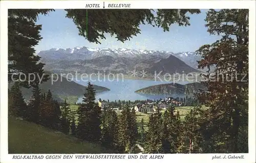 Foto Gaberell J. Nr. 6638 Rigi Kaltbad Vierwaldstaettersee Alpen Hotel Bellevue Kat. Fotografie