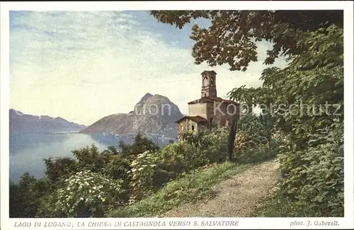 Foto Gaberell J. Nr. 5712 Lago di Lugano Chiesa di Castagnola S. Salvatore Kat. Fotografie