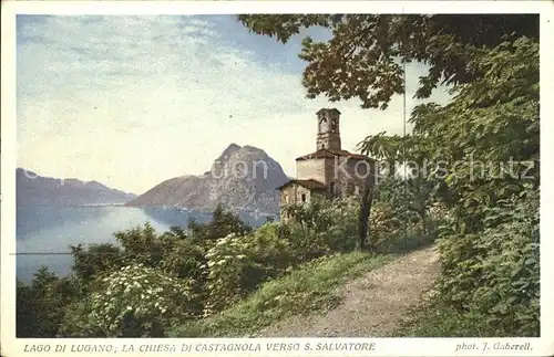 Foto Gaberell J. Nr. 5712 Lago di Lugano Chiesa di Castagnola S. Salvatore Kat. Fotografie