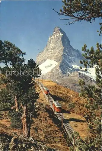 Zahnradbahn Gornergratbahn Zermatt Matterhorn Kat. Bergbahn