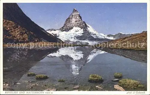 Foto Gaberell J. Nr. 47180 Riffelsee Matterhorn  Kat. Fotografie