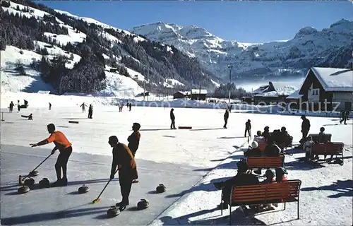 Wintersport Eis  und Curling Bahn Wildstrubel Lenk Berner Oberland  Kat. Sport