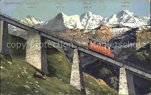 Zahnradbahn Niesenbahn Eiger Moench Jungfrau Kat. Bergbahn