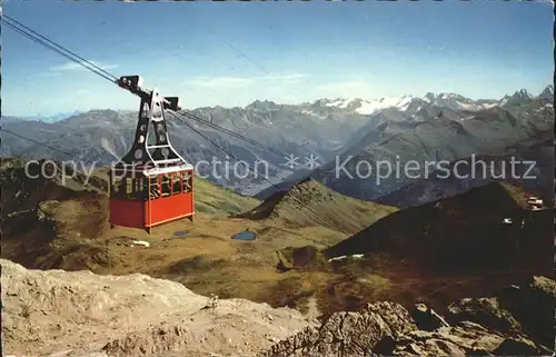 Seilbahn Weissfluhgipfel Davos Parsenn Weissfluhjoch Silvrettagruppe Kat. Bahnen