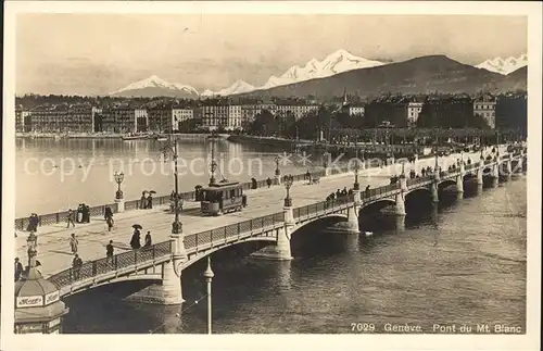 Strassenbahn Geneve Pont du Mont Blanc  Kat. Strassenbahn