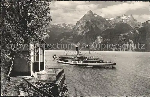 Dampfer Seitenrad Schiller Tellskapelle Vierwaldstaettersee  Kat. Schiffe