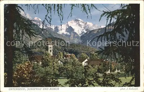 Foto Gaberell J. Nr. 4371 Unterseen Jungfrau Moench Kat. Fotografie