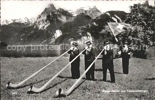 Alphorn Alphornblaeser Fahnenschwinger  Kat. Musik