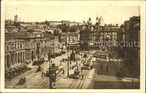 Strassenbahn Zuerich Bahnhofplatz Kat. Strassenbahn