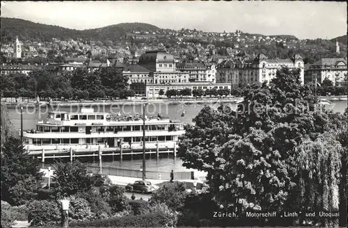 Motorschiffe Linth Utoquai Zuerich Kat. Schiffe