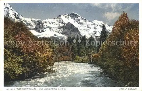 Foto Gaberell J. Nr. 9865 Lauterbrunnental Jungfrau Kat. Fotografie