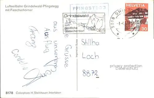 Seilbahn Grindelwald Pfingstegg Fiescherhoerner  Kat. Bahnen