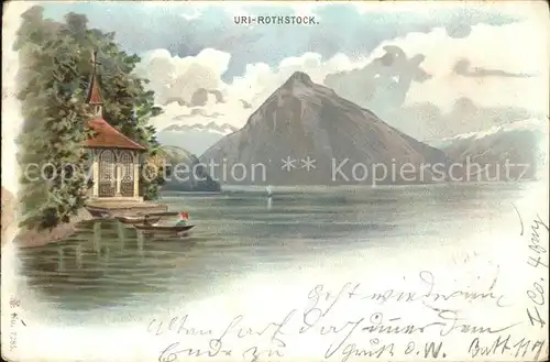 Tell Wilhelm Tellskapelle Uri Rotstock Litho Kat. Persoenlichkeiten