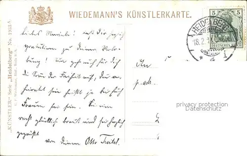 Verlag Wiedemann WIRO Nr. 1933 A Heidelberg Schloss  Kat. Verlage