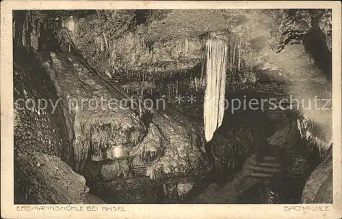 Hoehlen Caves Grottes Erdmannshoehle Hasel Bachmuehle Kat. Berge