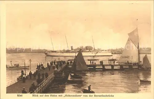 Dampfer Oceanliner Hohenzollern Segelboote Kiel Hafen  Kat. Schiffe