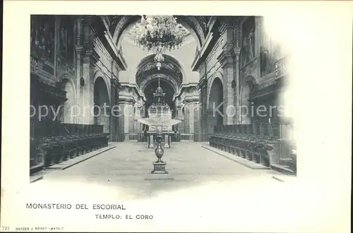 Verlag Hauser Y Menet Nr. 727 Monasterio del Escorial Templo el Coro Kat. Verlage