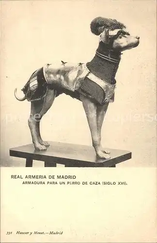 Verlag Hauser Y Menet Nr. 331 Reak Armeria de Madrid Armadura Para un Perro de Caza Hund Kat. Verlage