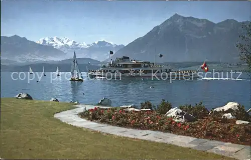 Motorschiffe Thunersee Strandpromenade Hilterfingen Bluemlisalp Niesen Kat. Schiffe