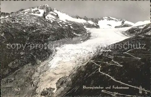 Gletscher Rhonegletscher Furkastrasse  Kat. Berge