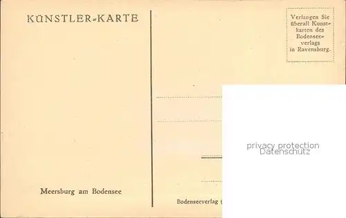 Marschall Vinzenz Schloss Meersburg  Kat. Kuenstlerkarte