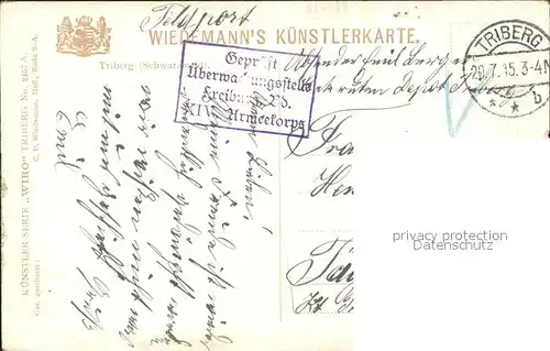 Verlag WIRO Wiedemann Nr. 2457 A Triberg Schwarzwald  Kat. Verlage