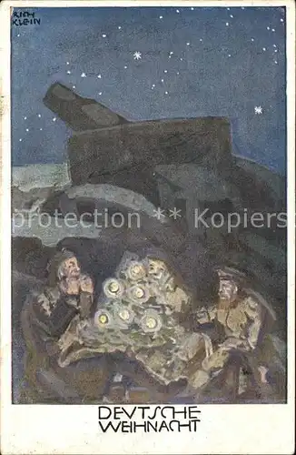 Kriegsweihnacht Kuenstlerkarte Richard Klein Bayerische Kriegsinvaliden Fuersorge  Kat. Greetings