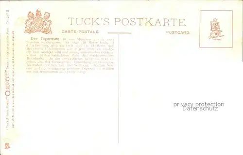 Verlag Tucks Oilette Nr. 217 B Tegernsee  Kat. Verlage