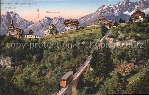 Zahnradbahn Hungerburg Innsbruck Frau Hitt Sattelspitzen Brandjoch Kat. Bergbahn
