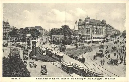 Strassenbahn Potsdamer Platz Leipziger  und Koeniggraetzer Strasse  Kat. Strassenbahn