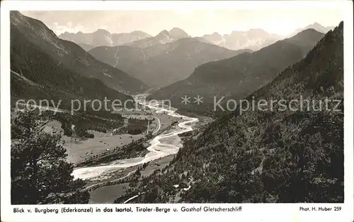 Foto Huber H. Nr. 259 Isartal Tiroler Berge  Kat. Fotografie