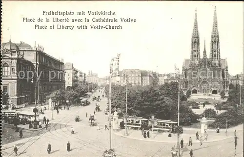 Strassenbahn Freiheitsplatz Votivkirche  Kat. Strassenbahn