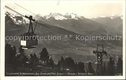 Seilbahn Patcherkofel Igls Innsbruck Stubaier  und Sellrainer Alpen Kat. Bahnen