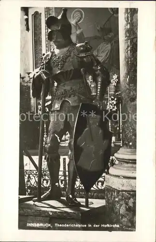 Rittertum Mittelalter Theoderichstatue Hofkirche Innsbruck  Kat. Militaria