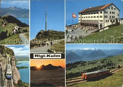 Zahnradbahn Arth Rigi Bahn Vitznau Rigi Bahn Rigisender Hotel Rigi Kulm Zugersee Kat. Bergbahn