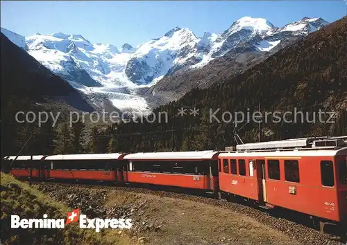 Eisenbahn Bernina Express Rhaetischen Bahn Morteratsch Bellavista  Kat. Eisenbahn