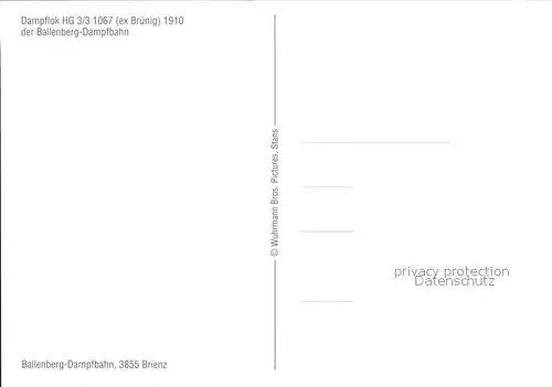 Lokomotive HG 3 3 1067 Ballenberg Dampfbahn Kat. Eisenbahn