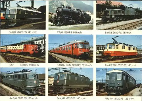Lokomotive Schweiz RAB De 12 12 3320 PS Be 6 8 3640 PS Ae 6 6 5830 PS  Kat. Eisenbahn