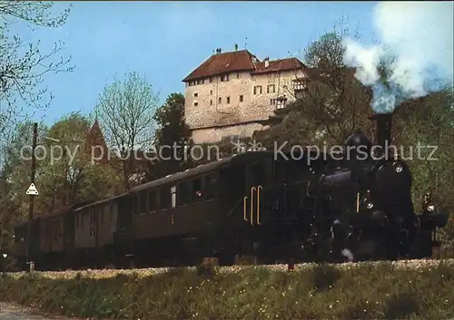 Lokomotive Dampfzug Schloss Laupen Sensetal Dampf Bahn Bern Kat. Eisenbahn