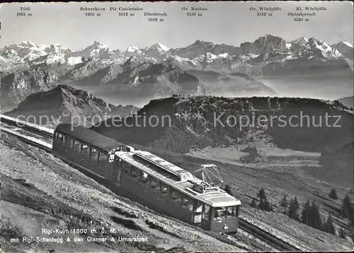Zahnradbahn Rigi Kulm Rigi Scheidegg Glarner  und Urneralpen  Kat. Bergbahn
